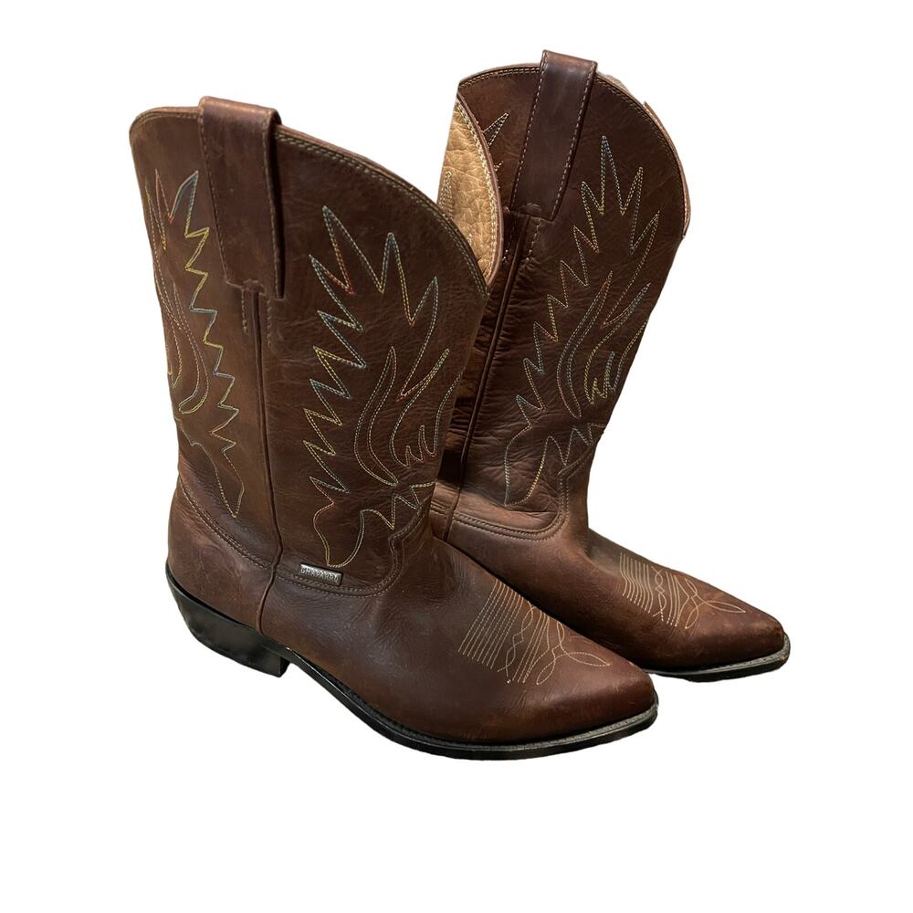 CHAPARRO COLUMBIA S.A. Western Cowboy Boots Hand Crafted Brown Men's Size 43